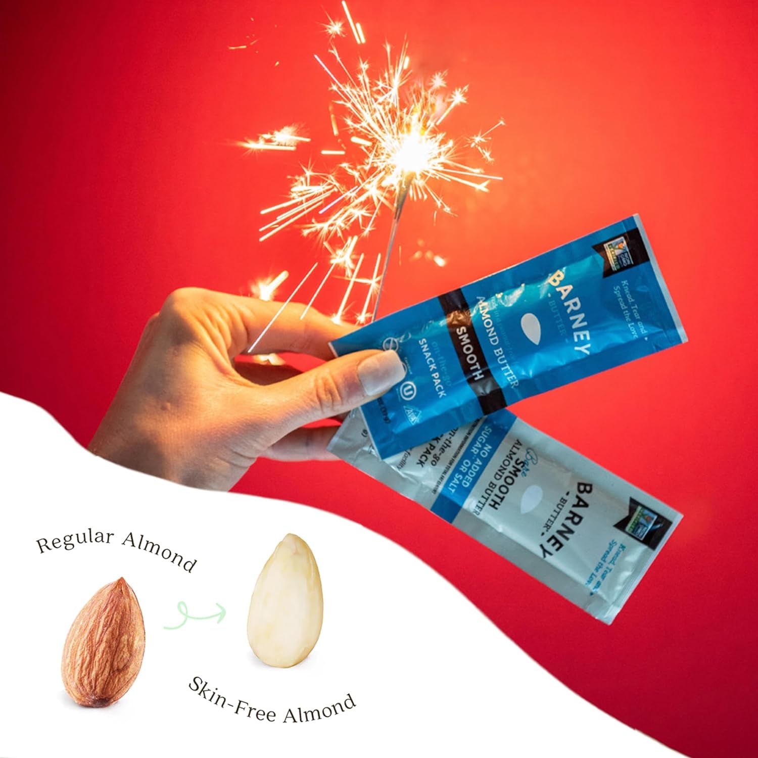 Smooth Almond Butter Snack Packs - 24 Count, Skin-Free, Non-GMO, Gluten-Free, Keto, Paleo, Vegan