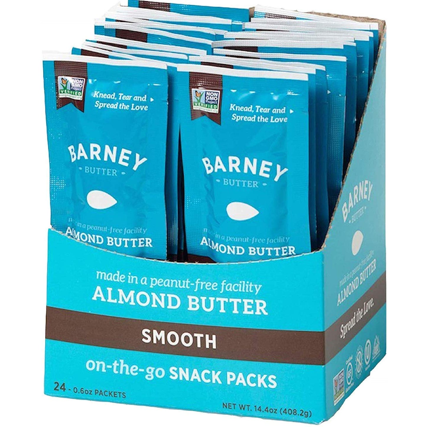 Smooth Almond Butter Snack Packs - 24 Count, Skin-Free, Non-GMO, Gluten-Free, Keto, Paleo, Vegan